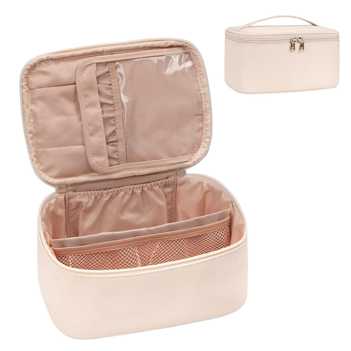 Nora Luxe | Makeup Organizer Bag with Adjustable Dividers | Travel-Friendly Design for On-the-Go Beauty