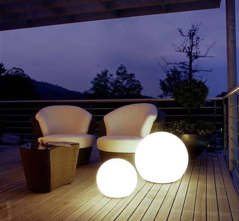Portable LED Orb Lamp with Remote Control 4-Color Modes 10-20 in Rechargeable Cordless Sphere Light for Living Room Bedroom Bedside Nightsta