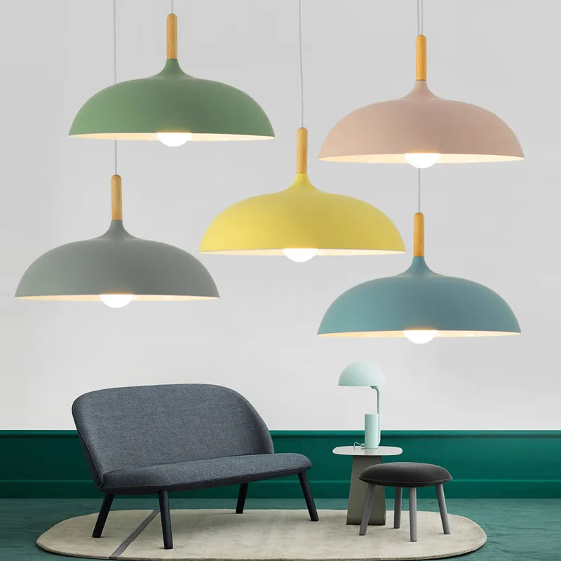 Oak Wood LED Ceiling Light Scandinavian Minimalist Flush Mount for Living Room Bedroom Dining Room Modern Nordic Style Fixture Adjustable