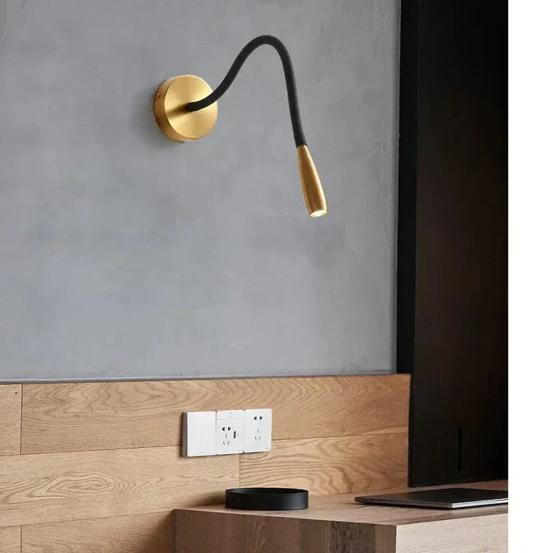 Swing Arm Wall Lamp with Rotary Dimmer Switch – Adjustable Reading Light for Bedroom, Home Office & Living Room
