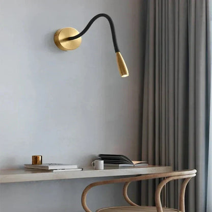 Swing Arm Wall Lamp with Rotary Dimmer Switch – Adjustable Reading Light for Bedroom, Home Office & Living Room