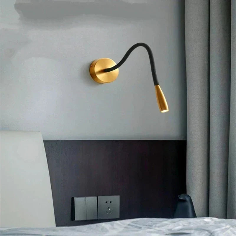 Swing Arm Wall Lamp with Rotary Dimmer Switch – Adjustable Reading Light for Bedroom, Home Office & Living Room