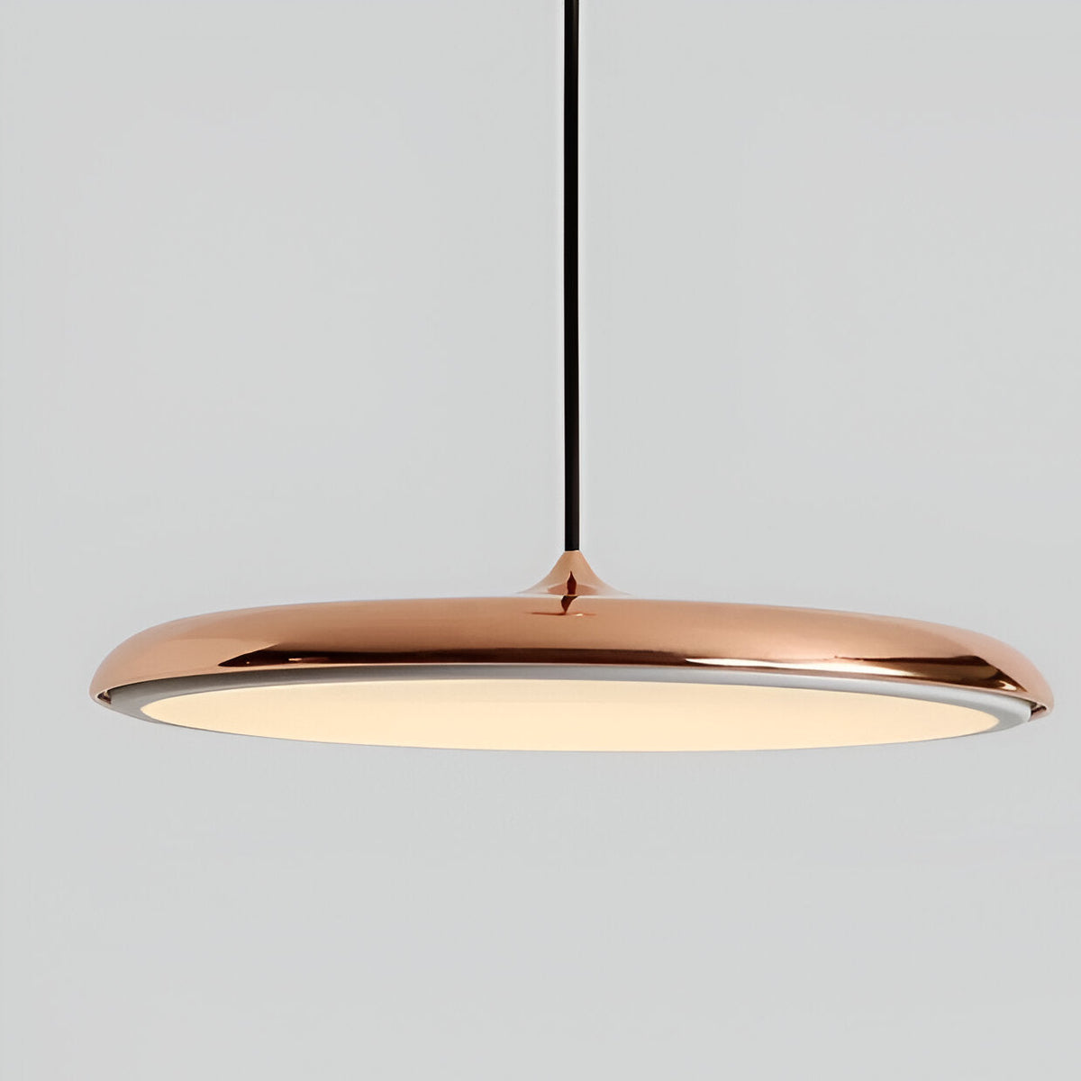 LED Disc Ceiling Fixture 10 in Rose Gold 4000K Adjustable Height for Kitchen Dining Room Bedroom Modern Floating Lamp Neutral White
