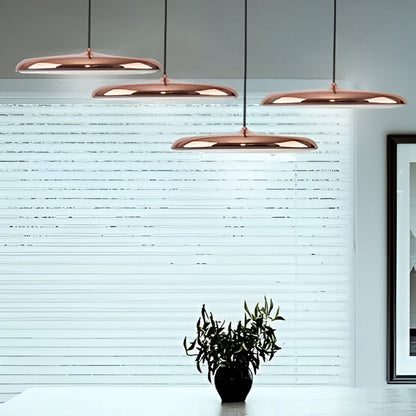 LED Disc Ceiling Fixture 10 in Rose Gold 4000K Adjustable Height for Kitchen Dining Room Bedroom Modern Floating Lamp Neutral White