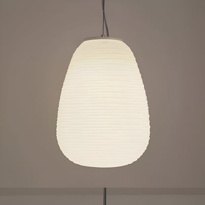 Frosted Glass Hanging Light Fixture with Ribbed Texture | Adjustable Ceiling Lamp for Dining Room Kitchen Island Cafe Restaurant Home | LED