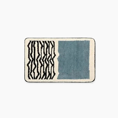 Non-Slip Bathroom Rug 20x32 Inch Multicolor Abstract Polyester Acrylic Shower Mat for Bath Tub Toilet Area Machine Washable Floor Covering M