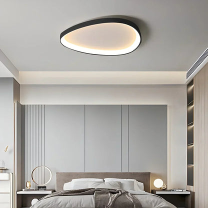 Flush Mount LED Overhead Fixture 17 in Oval Metal Design with Adjustable Color Temp & Dimming for Bedrooms Entryways Contemporary Homes