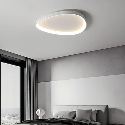 Flush Mount LED Overhead Fixture 17 in Oval Metal Design with Adjustable Color Temp & Dimming for Bedrooms Entryways Contemporary Homes