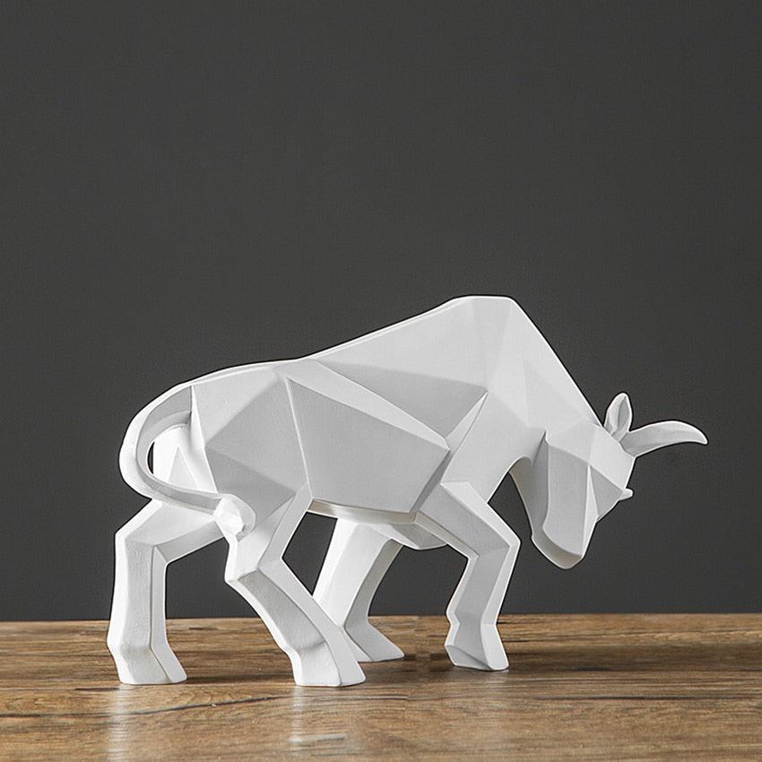 Bull Sculpture in High-Quality Resin – 12.6 Inch Decorative Art Piece