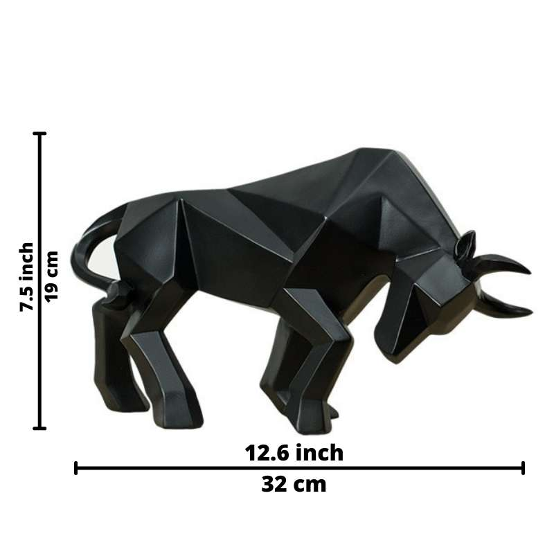 Bull Sculpture in High-Quality Resin – 12.6 Inch Decorative Art Piece