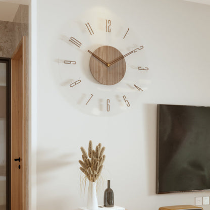 Nordic Elegance | Solid Wood Wall Clock with Silent Quartz Movement | Minimalist Design for Home Decor