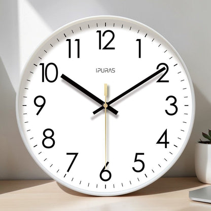 Modern Wall Clock for Living Room, Silent Wall Clock with Quartz Movement, Minimalist Wall Clock for Bedroom and Office