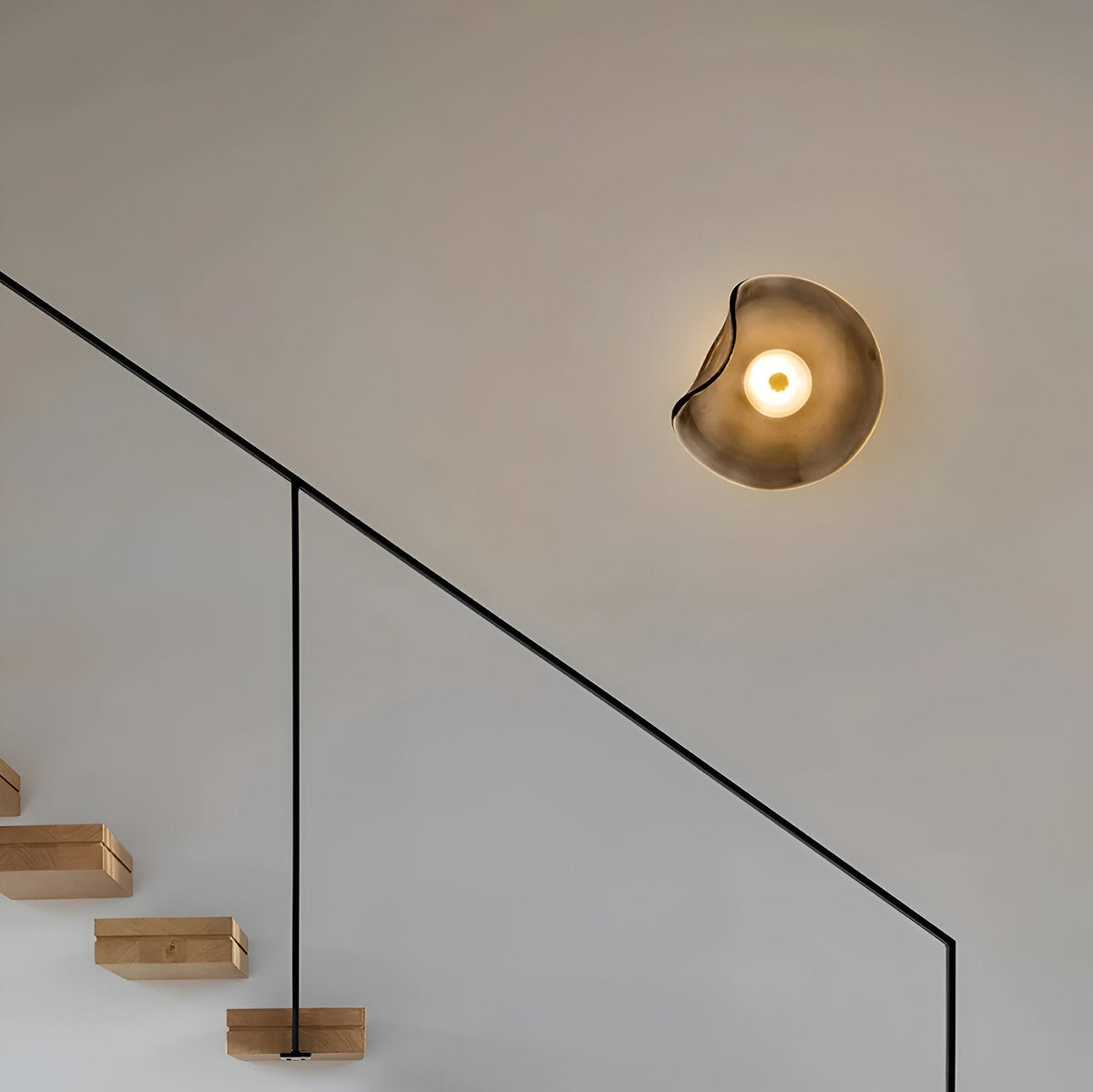 Curved Glass Wall Sconce with Warm White LED Up Down Light for Bedroom Living Room Hallway Modern Indoor Accent Lighting 10 Inch Tempered Gl