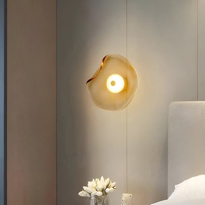 Curved Glass LED Wall Sconce 10 in Warm White Bidirectional Light Fixture for Bedroom Hallway Living Room Modern Indoor Accent Lighting