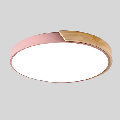 Ortekor Nordic Wood Flush Mount Ceiling Light with Warm Glow | Elegant LED Design for Cozy Ambiance