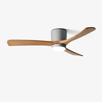 Wood Blade Ceiling Fan with Integrated LED Light and Remote Control for Bedroom Living Room Quiet DC Motor Airflow Year-Round Comfort Scandi