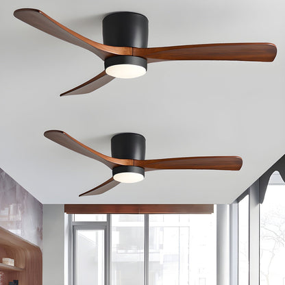 Wood Blade Ceiling Fan with Integrated LED Light and Remote Control for Bedroom Living Room Quiet DC Motor Airflow Year-Round Comfort Scandi