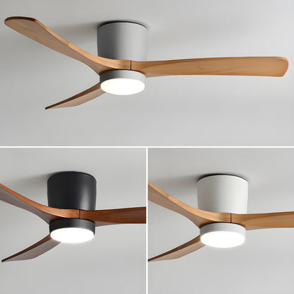 42-Inch Wooden Blade Ceiling Fan with Dimmable LED Light, Ultra-Quiet DC Motor for Bedrooms, Reversible Airflow, Three Color Temperatures, M