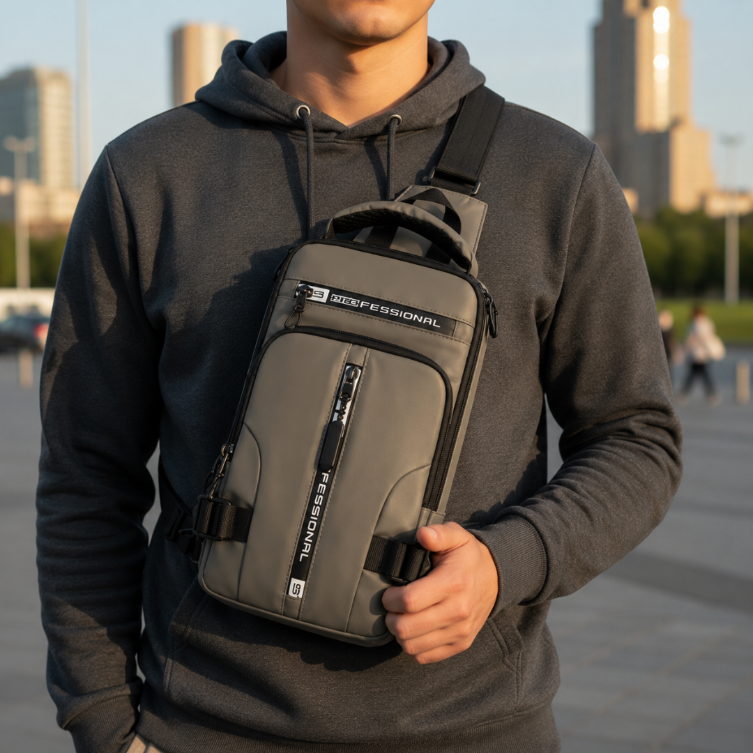 Crossbody Sling Bag with Anti-Theft Hidden Zippers & USB Charging Port – Water-Resistant Nylon Daypack for Travel, Commute & Everyday Carry