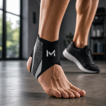 Ankle Compression Brace for Support & Stability During Sports | Adjustable Wrap for Running, Basketball, Gym | Breathable Neoprene-Free