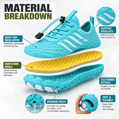 Lightweight Water Shoe for Hiking, Swimming & Trail Running – Fast-Drying Flexible Barefoot Design for Men & Women, Amphibious Sports
