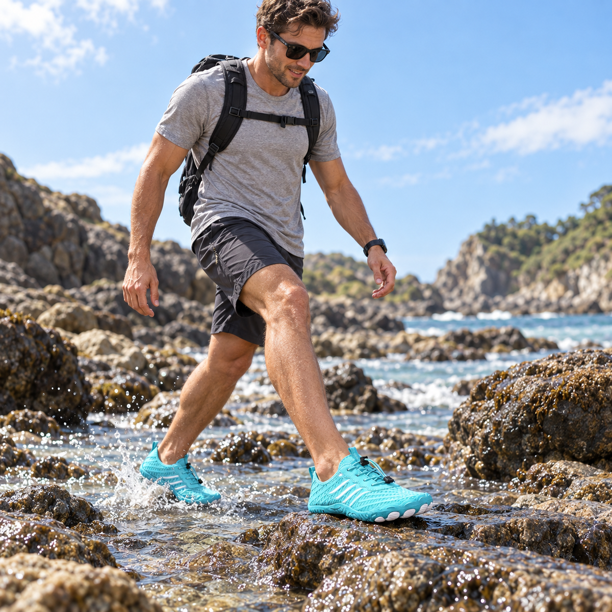 Lightweight Water Shoe for Hiking, Swimming & Trail Running – Fast-Drying Flexible Barefoot Design for Men & Women, Amphibious Sports