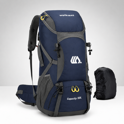 50L Hiking Backpack with Separate Shoe Compartment – Ventilated Back Panel, Padded Straps & Hip Belt – Multi-Day Trail Pack for Camping &