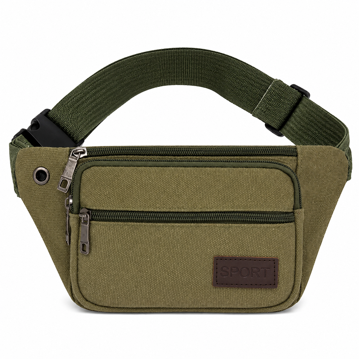 Heavy-Duty Canvas Belt Bag with Multiple Compartments for Travel & Outdoor