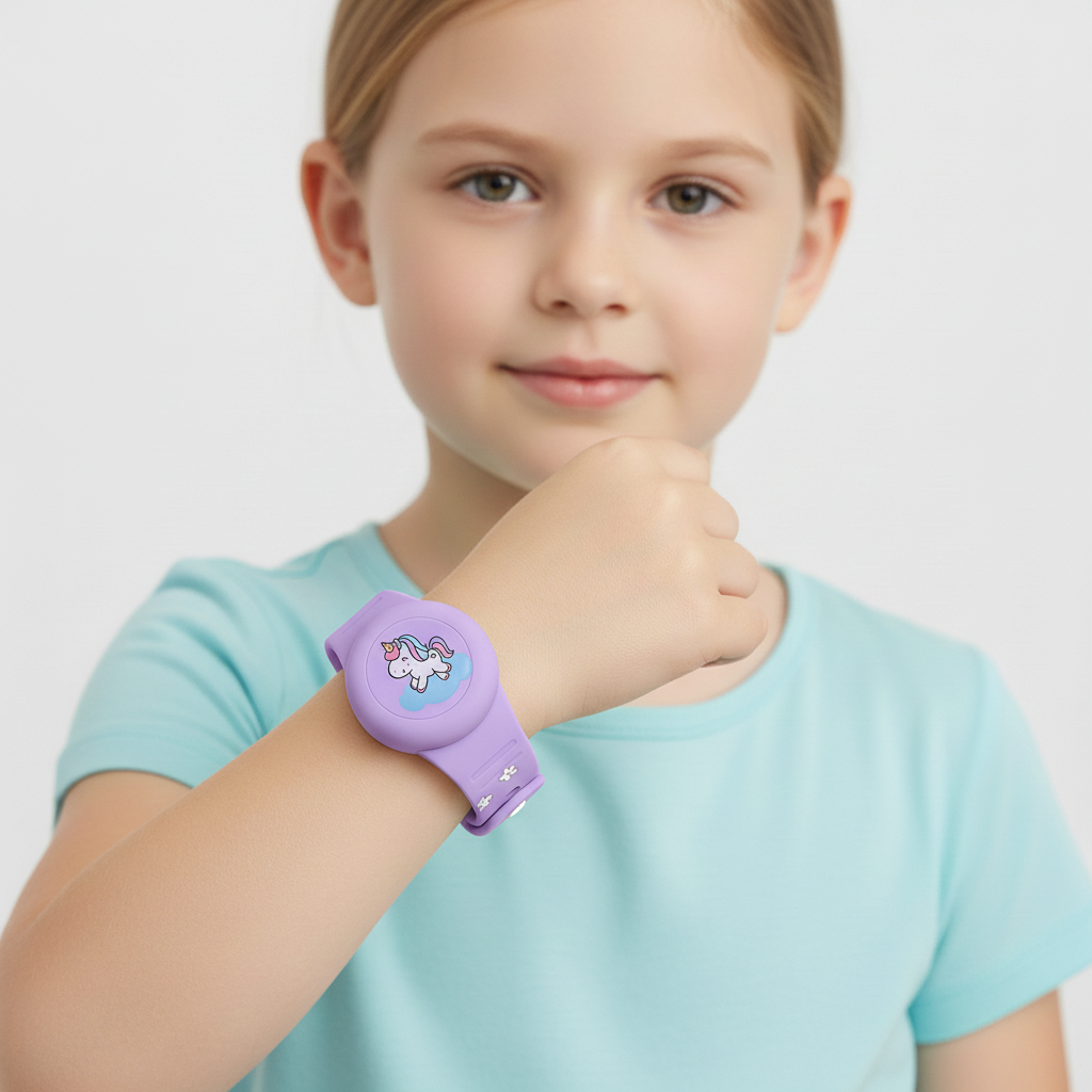 Kids' GPS Tracker Holder Wristband in Soft Silicone – Adjustable Fit for Outdoor Play & Travel Safety