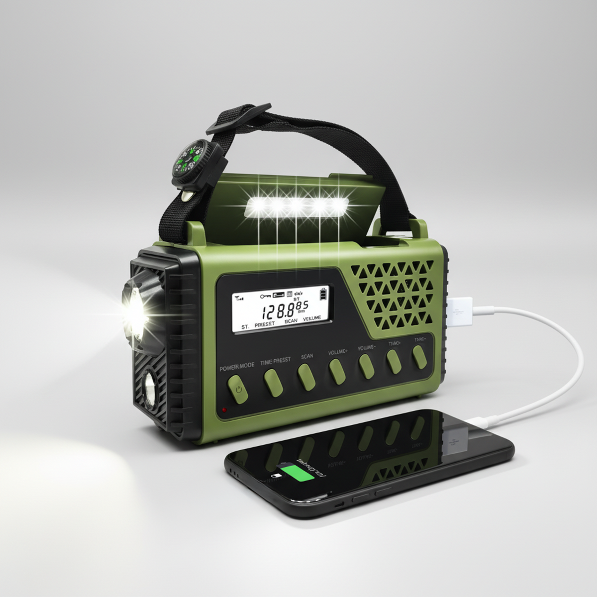 Emergency Weather Radio with Hand Crank Solar Charging Bluetooth Speaker Flashlight 10000mAh Power Bank for Camping Hiking Survival Kits