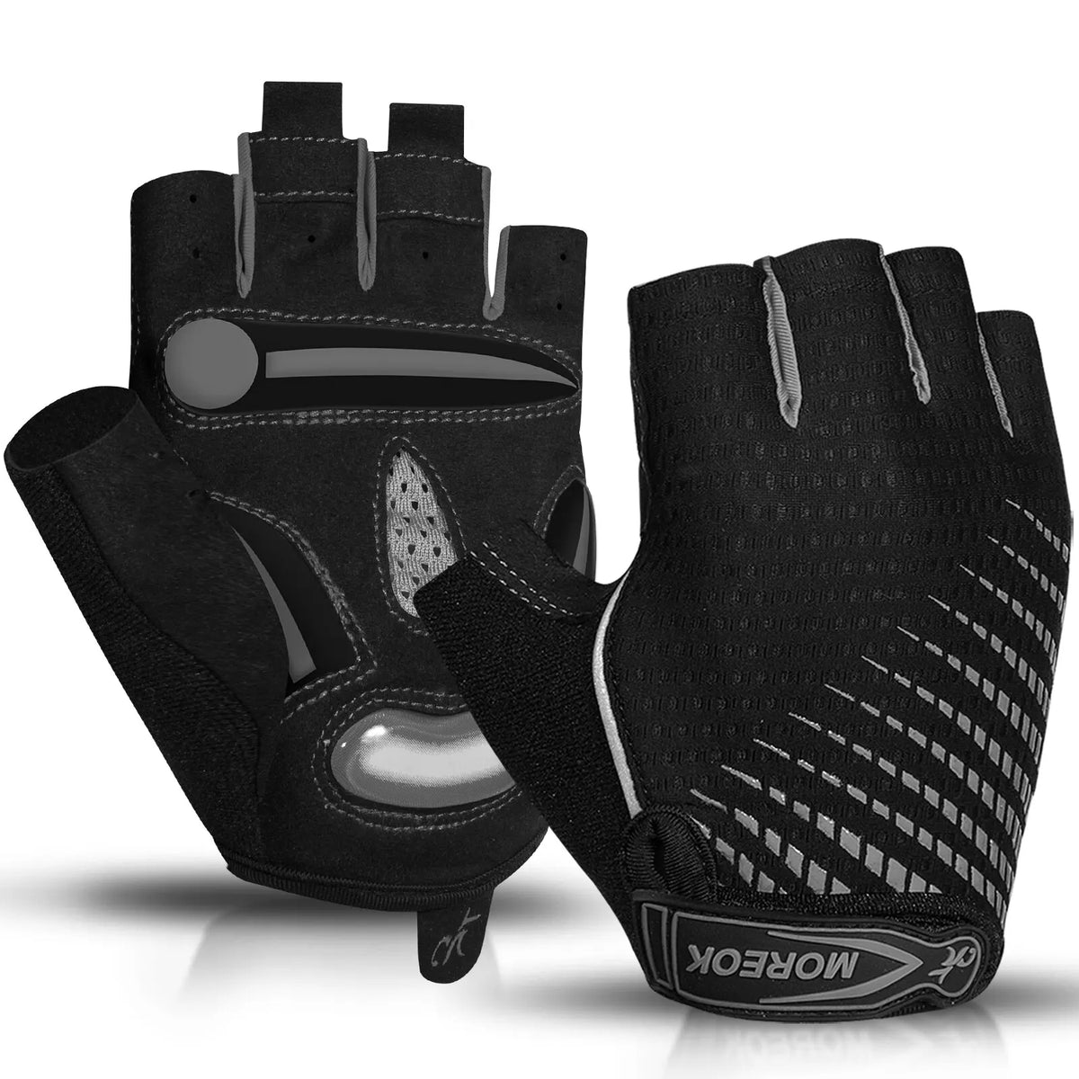 Fingerless Padded Cycling Gloves with Gel Palm Protection & Breathable Mesh for Road & Mountain Biking