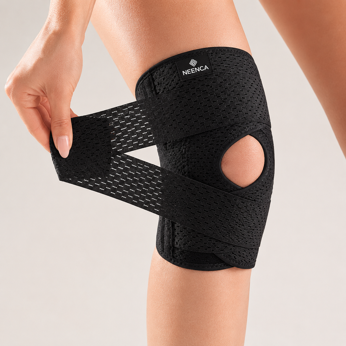 Adjustable Compression Knee Brace with Side Stabilizers for Joint Support & Pain Relief