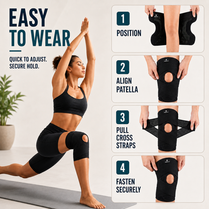 Adjustable Compression Knee Brace with Side Stabilizers for Joint Support & Pain Relief
