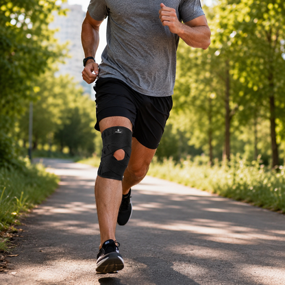 Adjustable Compression Knee Brace with Side Stabilizers for Joint Support & Pain Relief