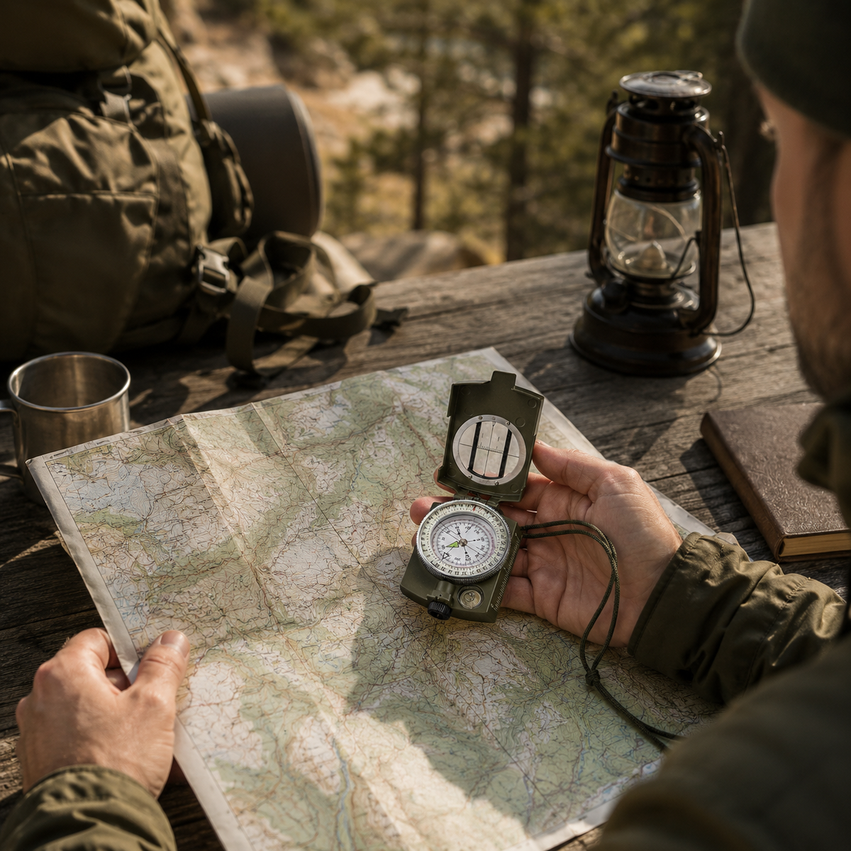 Lensatic Sighting Compass with Folding Design for Hiking & Outdoor Navigation | Portable Pocket Compass
