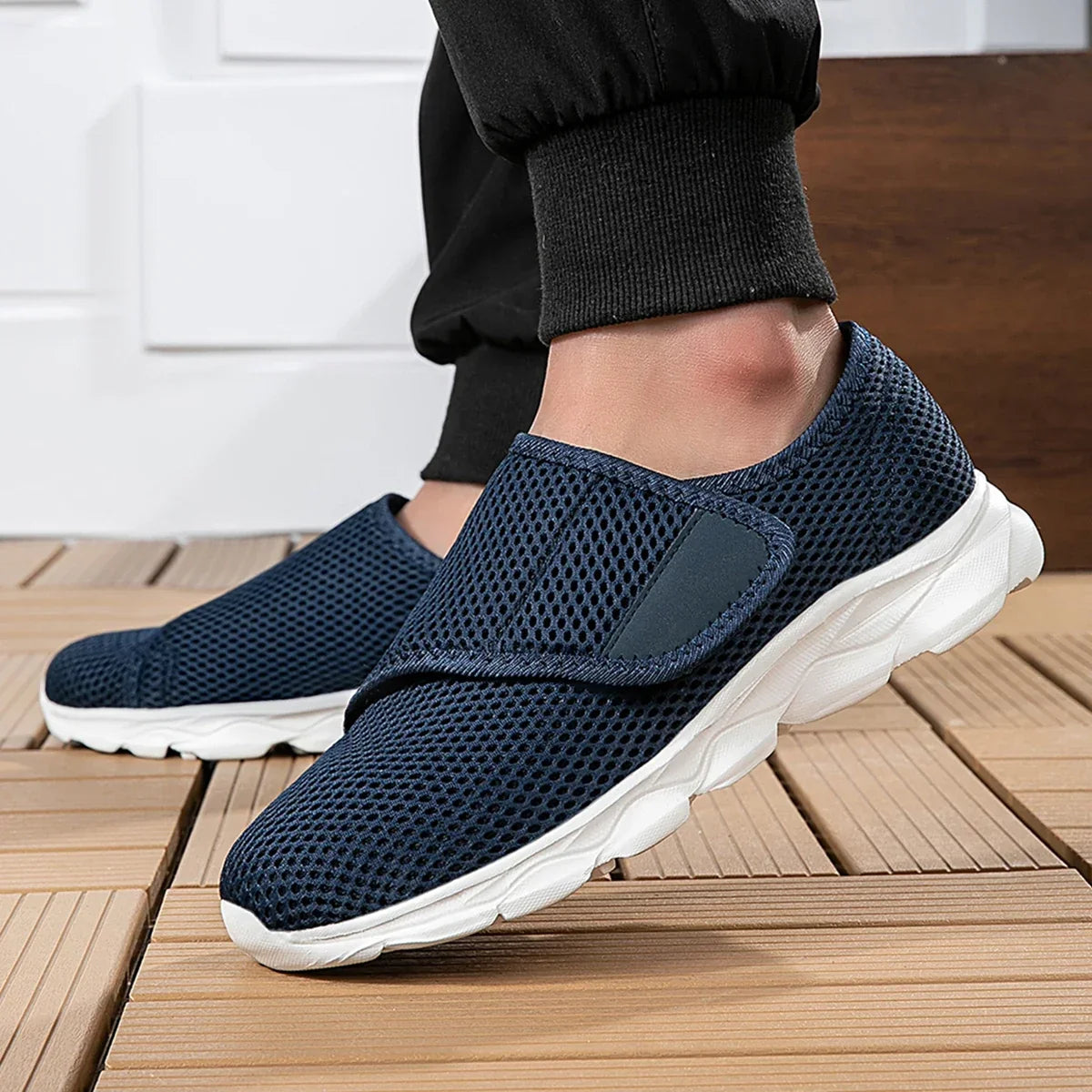 Extra-Wide Adjustable Mesh Slip-On Sneaker for Swollen Feet & Bunions – Cushioned Lightweight Walking Shoe for Men & Women