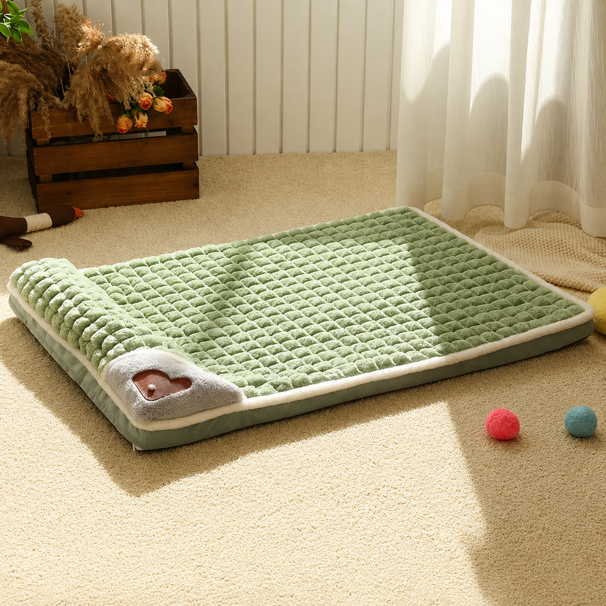 Quilted Orthopedic Dog & Cat Bed with Removable Washable Cover – Memory Foam Support for Joint Relief