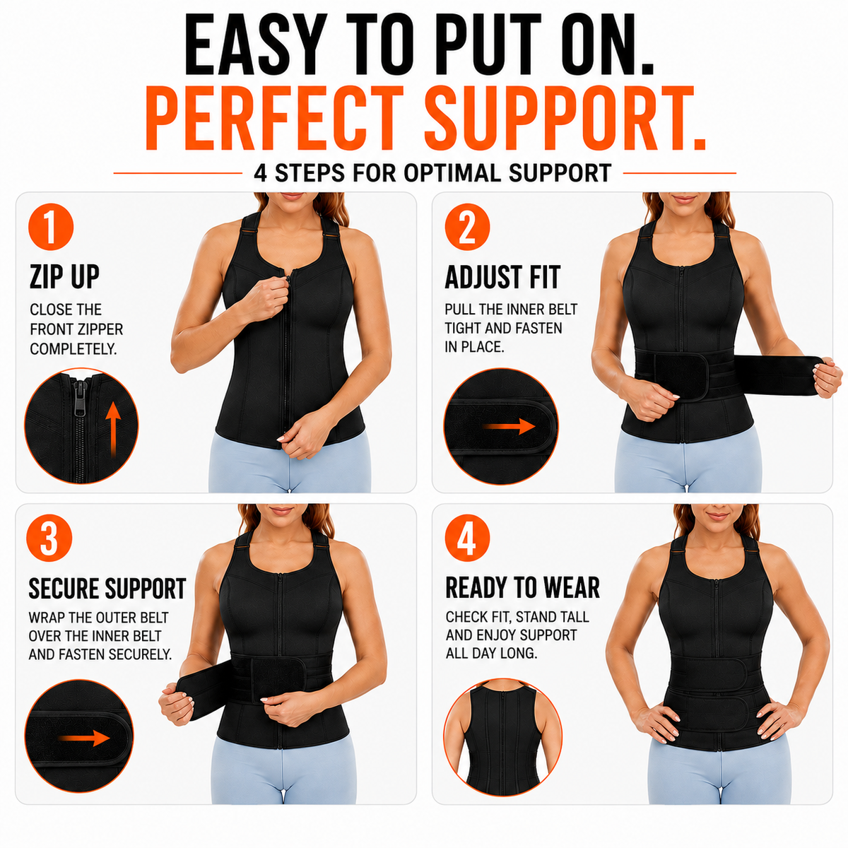 Adjustable Upper Body Support Vest for Shoulder Alignment and Spinal Relief – Breathable Neoprene Design for Daily Wear