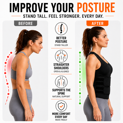 Adjustable Upper Body Support Vest for Shoulder Alignment and Spinal Relief – Breathable Neoprene Design for Daily Wear