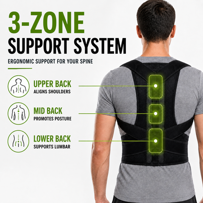 Adjustable Back Support Brace for Men & Women – Realigns Shoulders & Relieves Lower Back Strain
