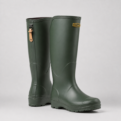 Knee-High Waterproof Rain Boots for Women & Men – Slip-On Rubber Boots with Non-Slip Sole for Muddy Terrain, Gardening & Outdoor Activities