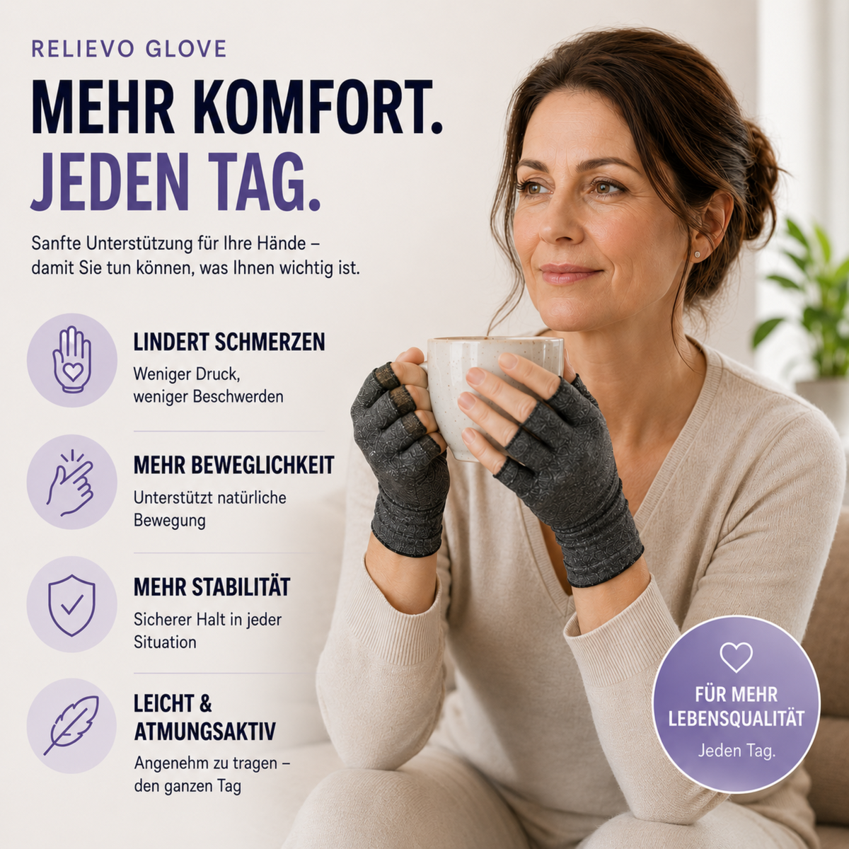 Fingerless Compression Gloves for Joint Support & Pain Relief – Breathable Half-Finger Hand Braces for Everyday Tasks & Arthritis Comfort