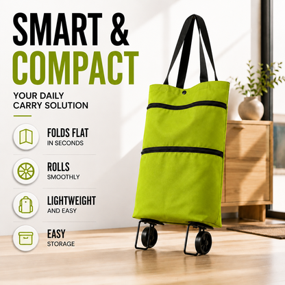 Collapsible Rolling Shopping Cart with Backpack Straps for Groceries & Errands
