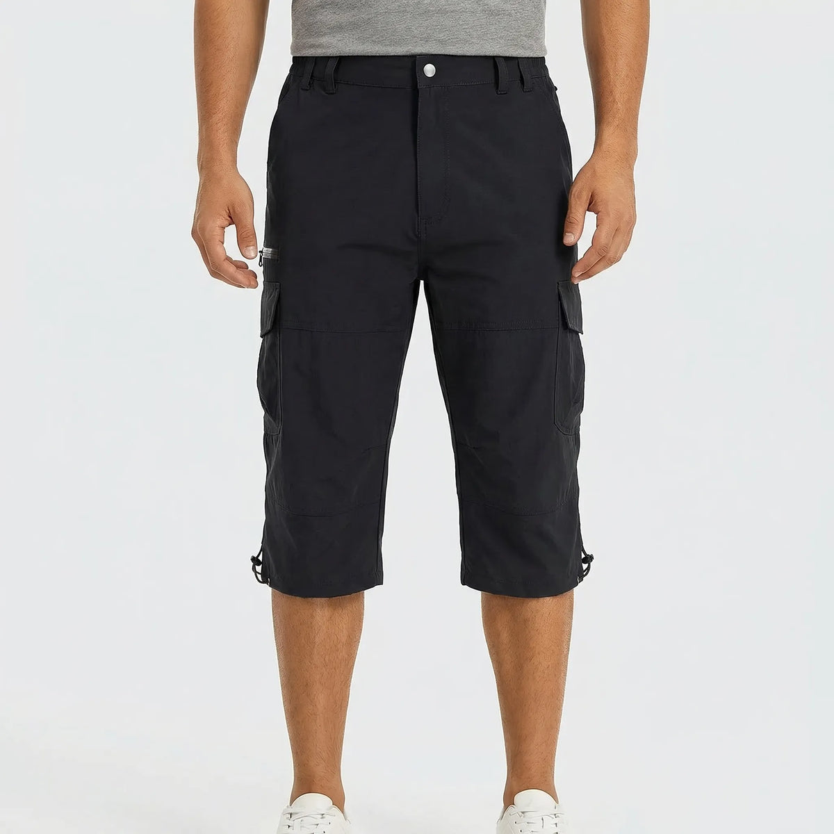 Men's Capri-Length Hiking Shorts with Multiple Cargo Pockets for Trail & Outdoor Adventures