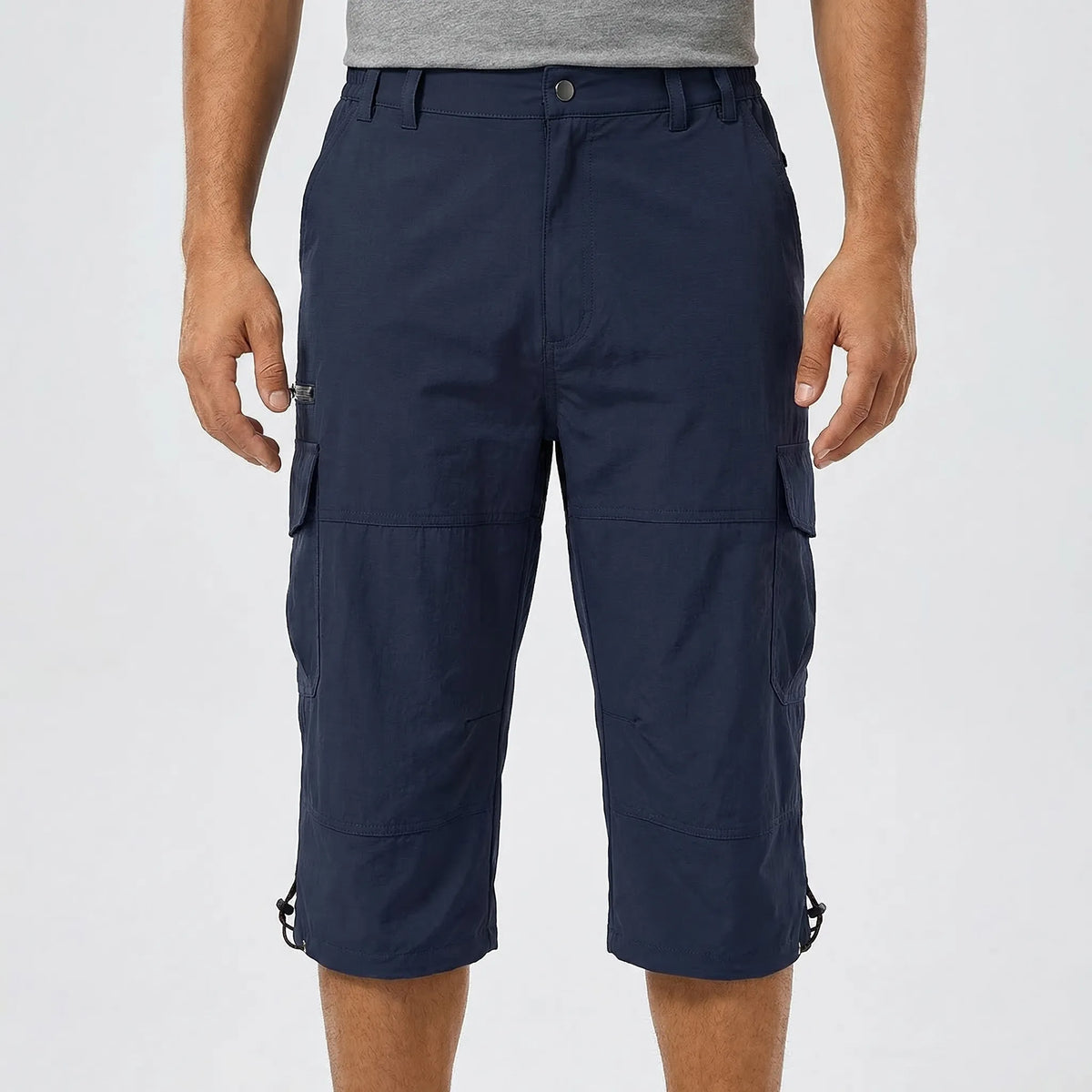 Men's Capri-Length Hiking Shorts with Multiple Cargo Pockets for Trail & Outdoor Adventures