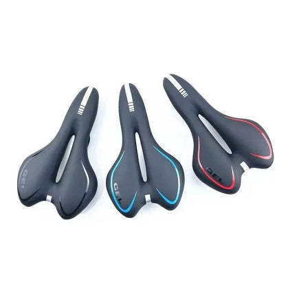 Pressure-Relief Bike Saddle with Center Channel for Road & Time Trial Cycling – Foam Cushion, Water-Resistant Cover, Standard Rail Mount