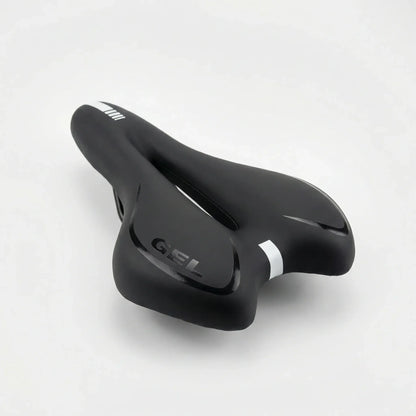 Pressure-Relief Bike Saddle with Center Channel for Road & Time Trial Cycling – Foam Cushion, Water-Resistant Cover, Standard Rail Mount