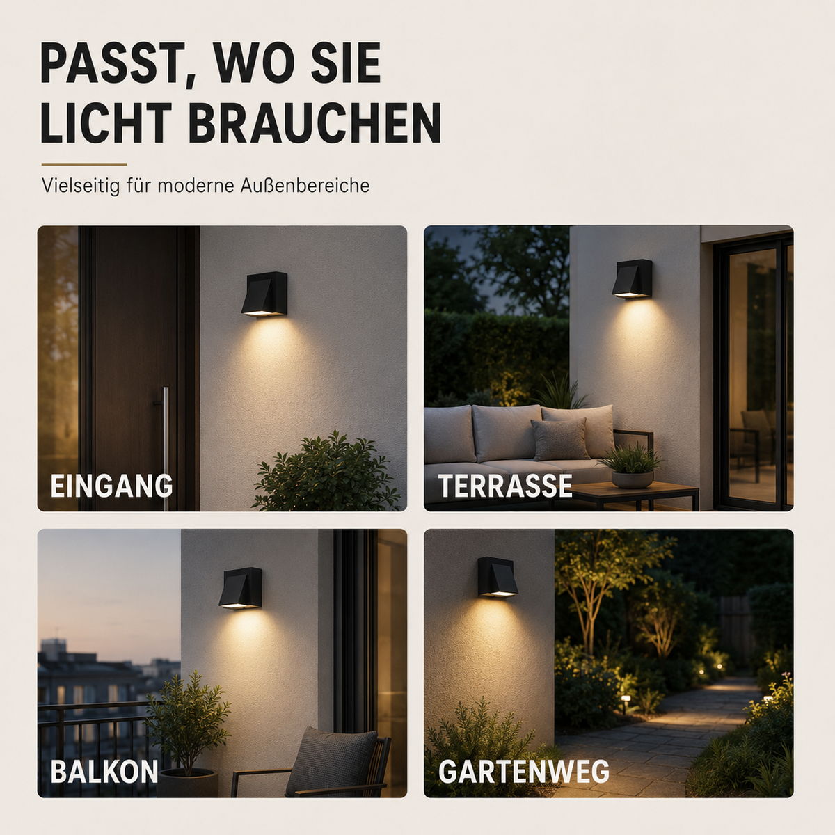 Outdoor Wall Light Fixture Weatherproof LED 5W Sconce for Patio Garden Entry Modern Exterior Lighting