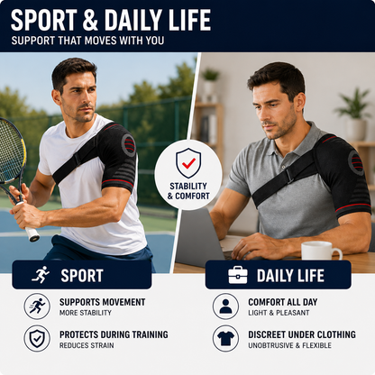 Rotator Cuff Brace with Adjustable Compression Straps for Shoulder Pain Relief & Joint Stability