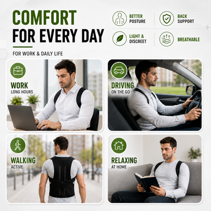 Adjustable Posture Corrector Brace for Upper & Lower Spinal Support – Breathable Harness Design for Men & Women
